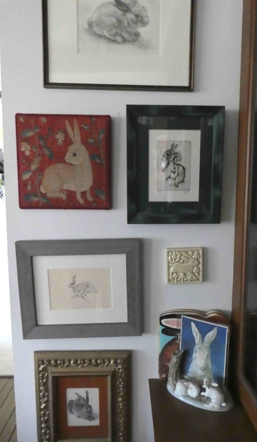 grey square frame Framed hare print from original pastel artwork drawn in a traditional realistic style